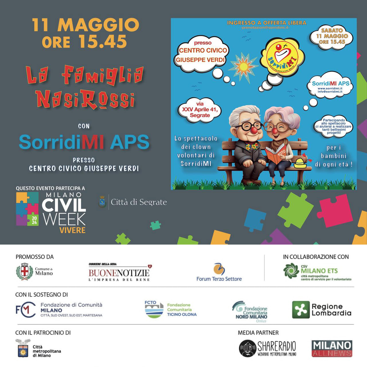 sorridimi segrate civil week teatro patrocinio